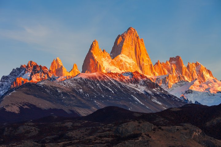 Der mächtige Fitz Roy im Licht des Sonnenaufgangs
