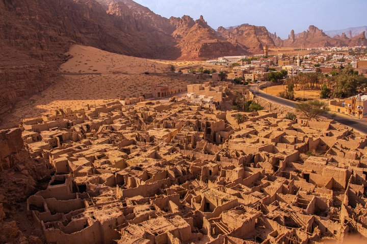 Altstadt Al'Ula als Vogelperspektive