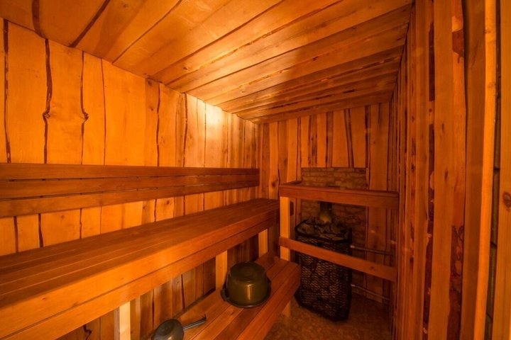 Holz-Sauna von Innen