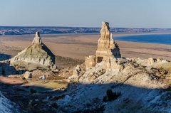 Felsformationen auf dem Ustjurt-Plateau in Usbekistan