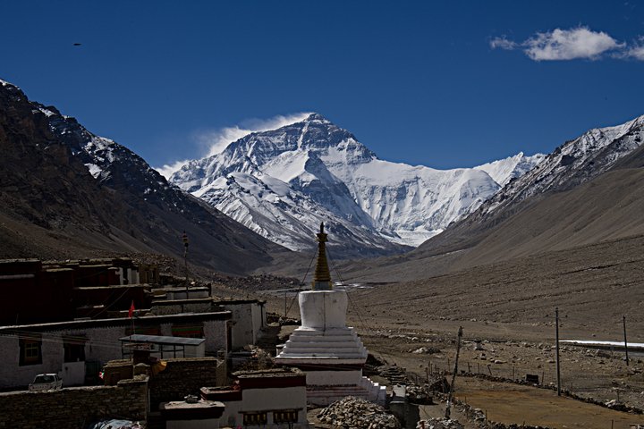 Mt. Everest from Rongbuk Monastery, Base Camp, Tibet