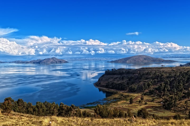 Landschaft mit Titicaca-See