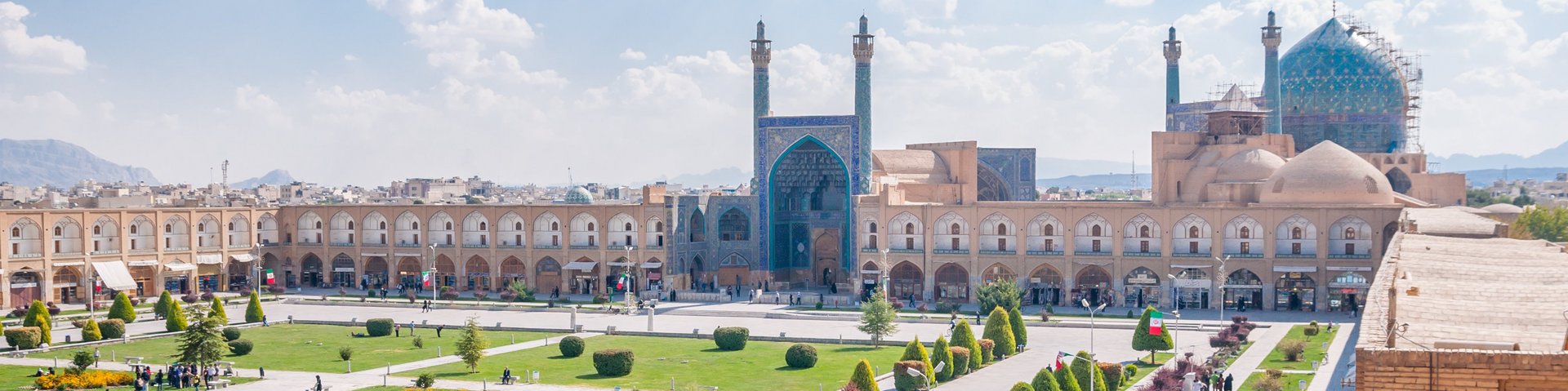 Blick über den riesigen Imam Platz in Isfahan, Iran