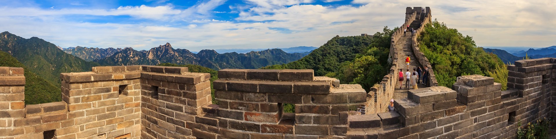Blick über einen Abschnitt der Chinesischen Mauer