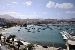 Sicht auf den Hafen in Mindelo auf Sao Vincente 