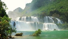 Wasserfall Ban Gioc in grüner Umgebung in Vietnam