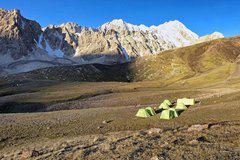 Schön gelegenes Zeltlager im Alay-Gebirge Kirgistan