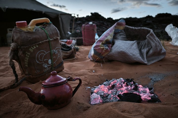 Abendstimmung im Zeltlager in Mauretanien