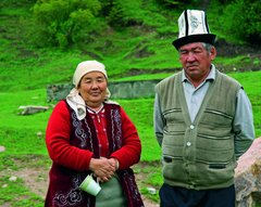 Eine typische kirgisische Familie