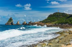 Felsen von Pointe des Chateaux auf Guadeloupe