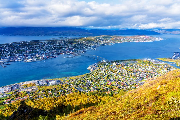 Aussicht auf Tromsø in Norwegen von oben