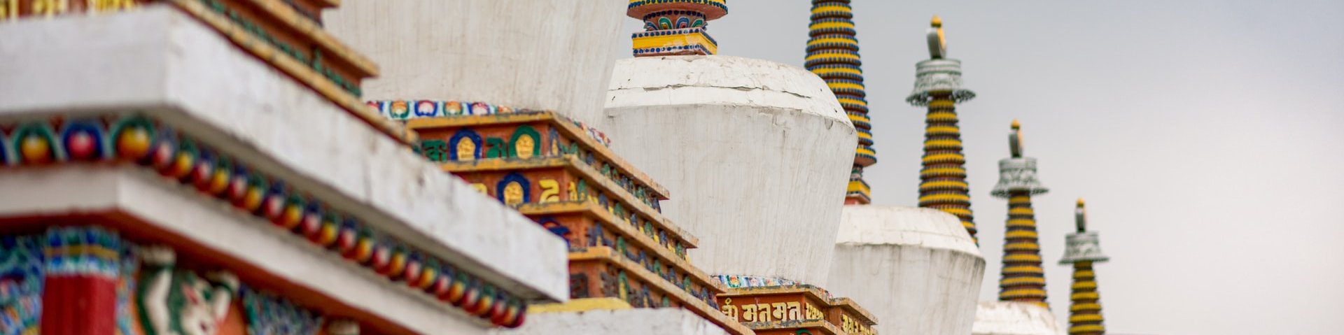Nahaufnahme des Kumbum-Klosters in Tibet