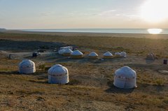 Jurtencamp am Aralsee in Usbekistan