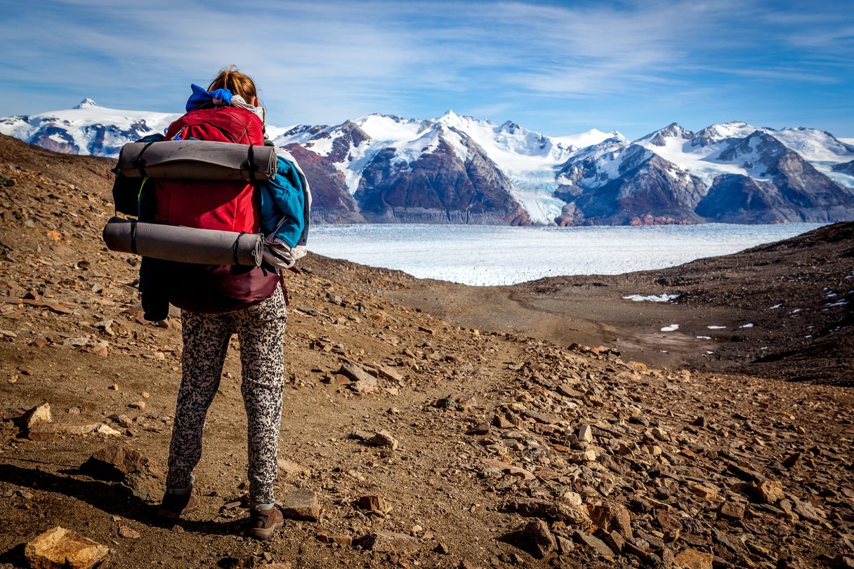 Frau auf dem O Trek, Patagonien
