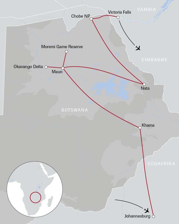 Karte der Reise Afrikas bestgehütetes Geheimnis Lodge Safari