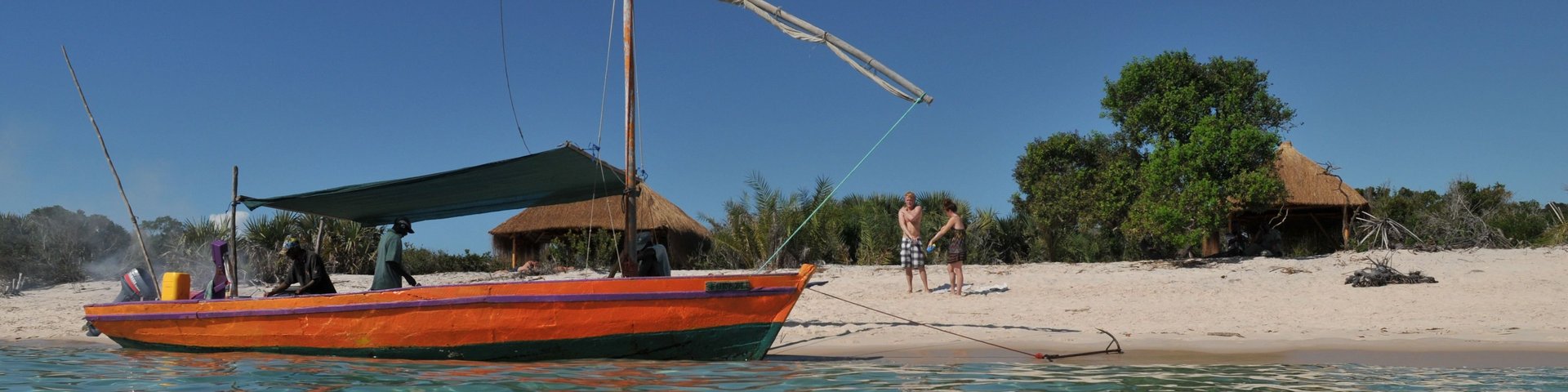 Magaruque Insel Boot vor der Küste von Magaruque Insel