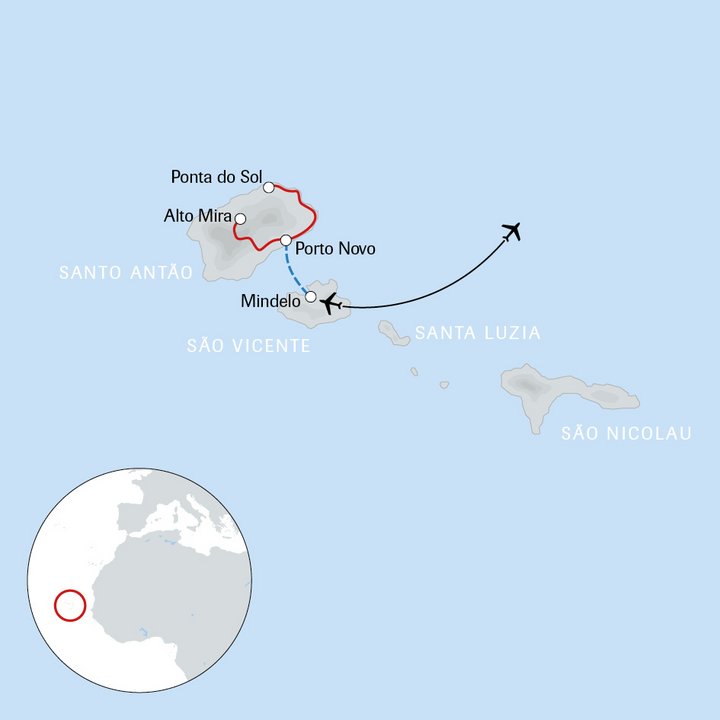 Karte Wanderreise auf Santo Antão