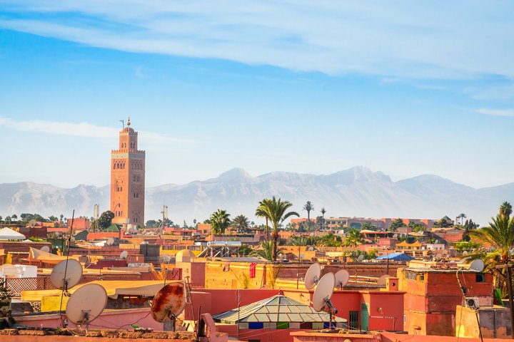 Blick über die Dächer von Marrakesch in Marokko