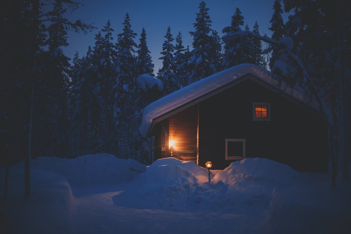 Blockhütte in Lappland