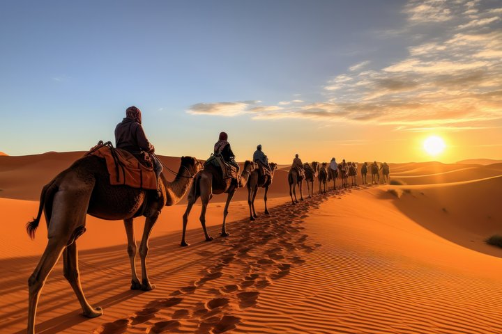 Kameltrekking in der Sahara Wüste