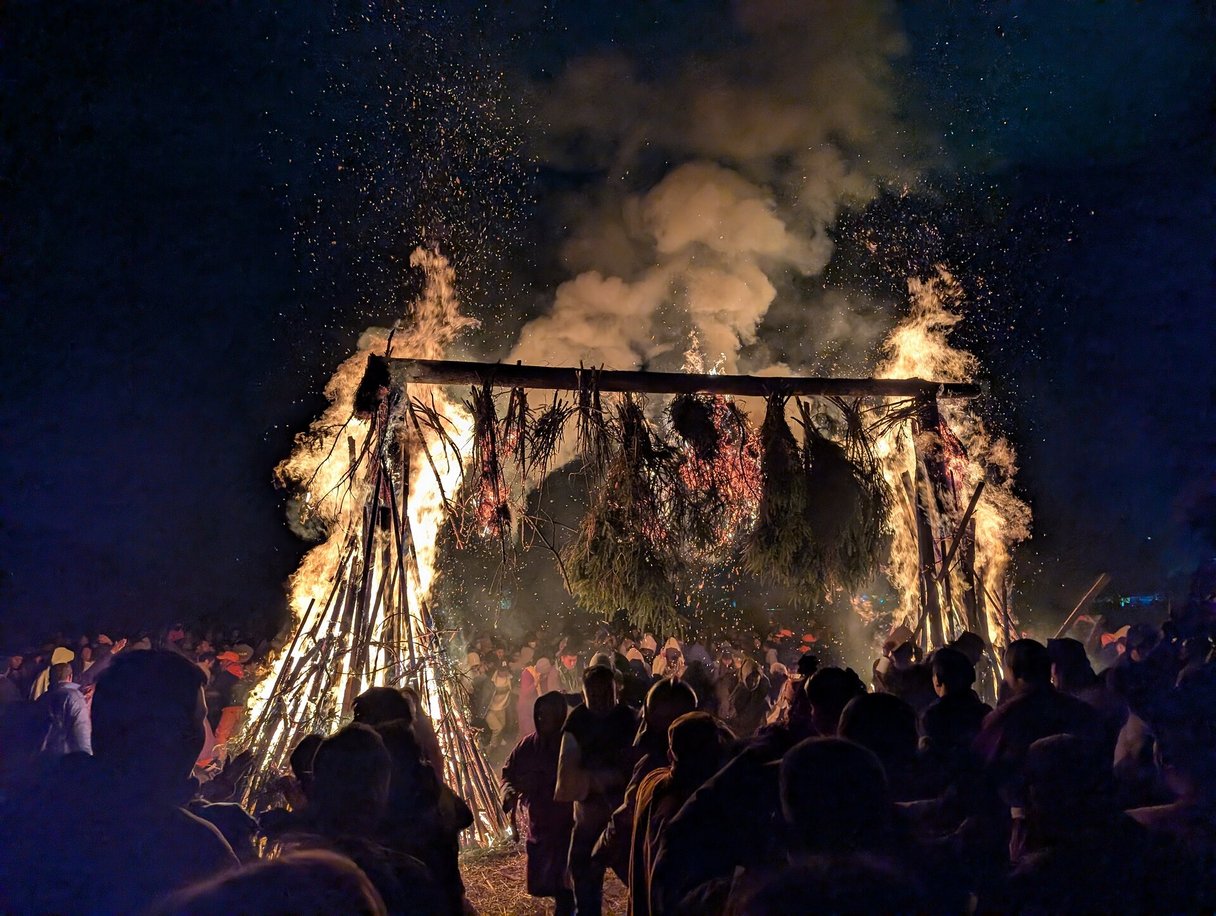 Der Feuertanz am Klosterfest in Bumthang