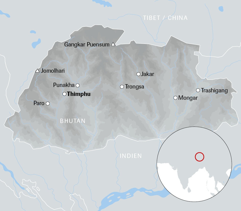 Karte Bhutan